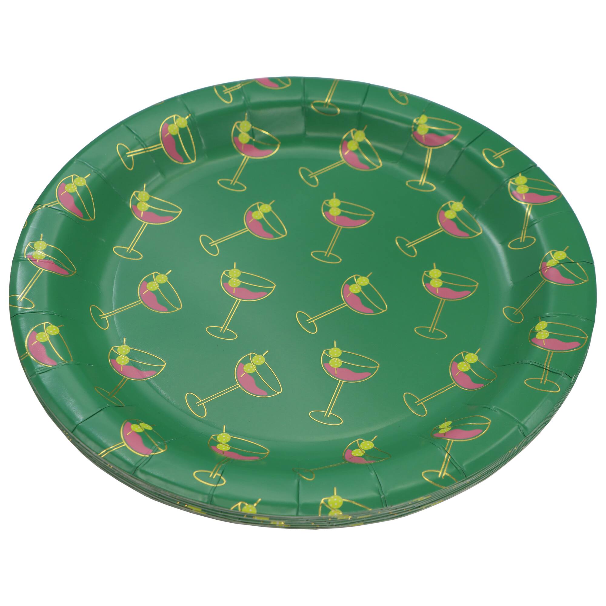 Cocktail Court 9" Green "Pickleball-Tini" Paper Dinner Plates, 10ct. by Celebrate It™